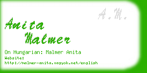 anita malmer business card